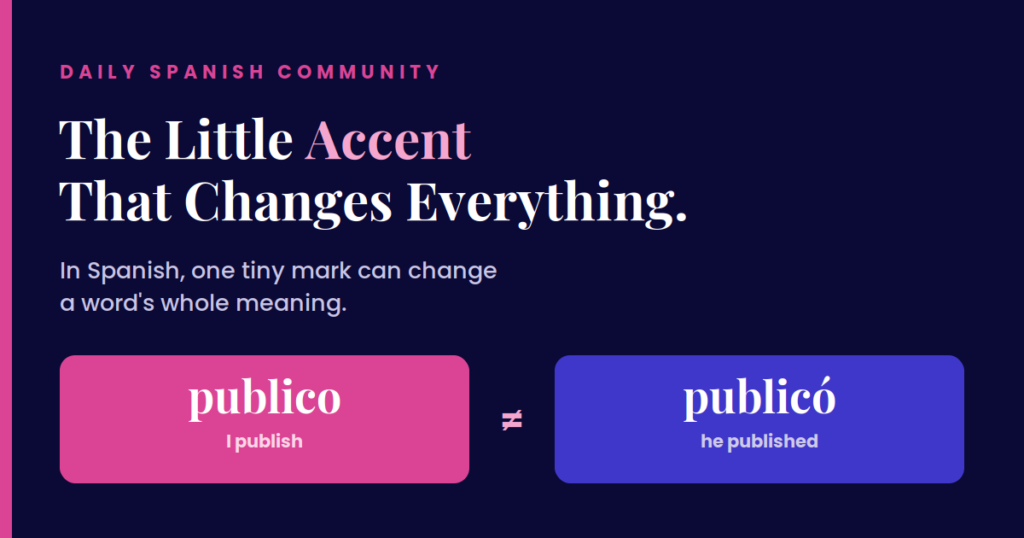 Spanish accent marks that change a word's meaning — Daily Spanish Community