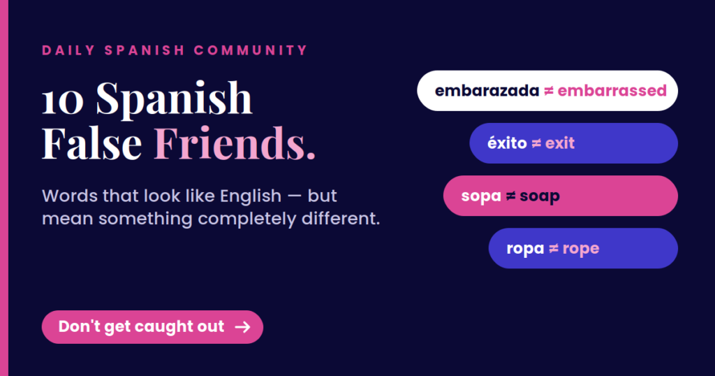 10 Spanish false friends that embarrass beginners — Daily Spanish Community