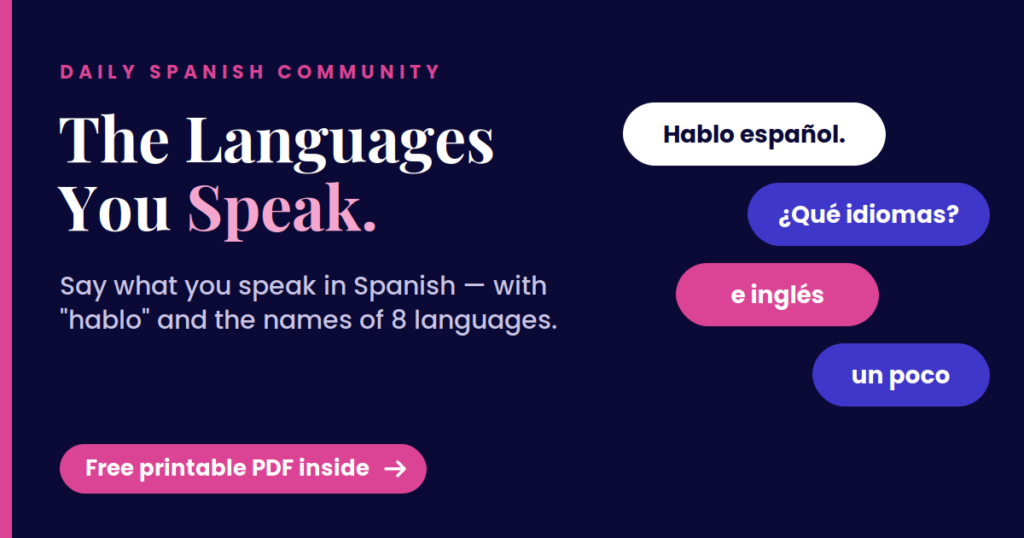 The languages you speak in Spanish — Daily Spanish Community